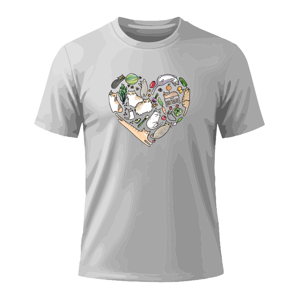 Polera Corazón de Gato